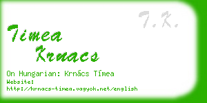 timea krnacs business card